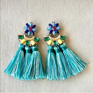 Shashi Floral Tassel Earrings